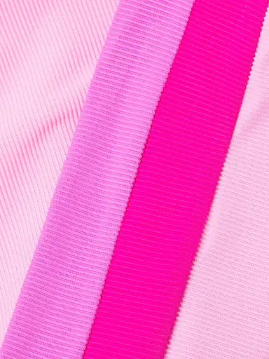 BEACH RIOT Women's Heidi Rib Swim Bottom - Peak Pink Colorblock - Size Small | Thumbnail 6