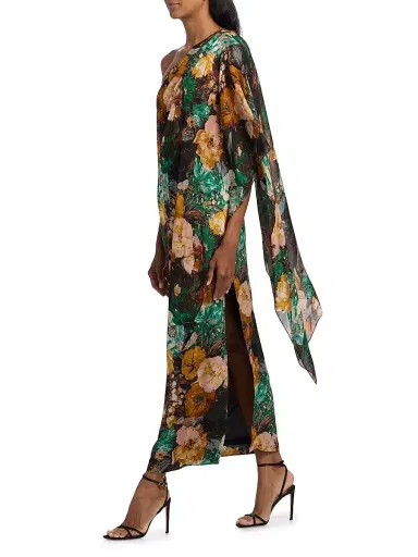 Prabal Gurung Women's Floral One-Shoulder Cocktail Dress - Green Yellow Multi | Thumbnail 2