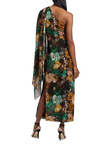 Prabal Gurung Women's Floral One-Shoulder Cocktail Dress - Green Yellow Multi | Thumbnail 5
