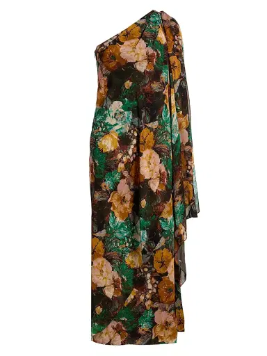 Prabal Gurung Women's Floral One-Shoulder Cocktail Dress - Green Yellow Multi | Thumbnail 1