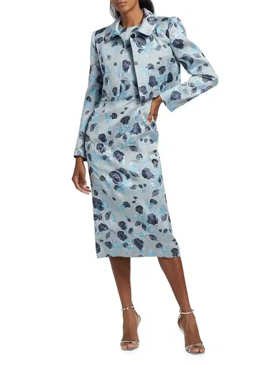 PRABAL GURUNG Women's Floral Jacquard Bolero Jacket | Thumbnail 2 PRABAL GURUNG Women's Floral Jacquard Bolero Jacket | Thumbnail 2