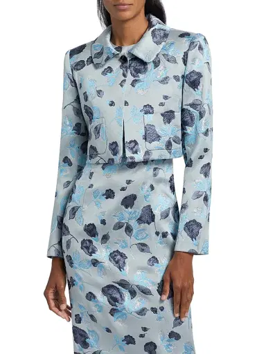 PRABAL GURUNG Women's Floral Jacquard Bolero Jacket | Thumbnail 3 PRABAL GURUNG Women's Floral Jacquard Bolero Jacket | Thumbnail 3