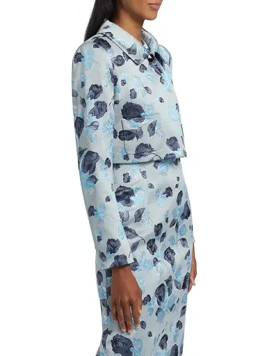 PRABAL GURUNG Women's Floral Jacquard Bolero Jacket | Thumbnail 4 PRABAL GURUNG Women's Floral Jacquard Bolero Jacket | Thumbnail 4