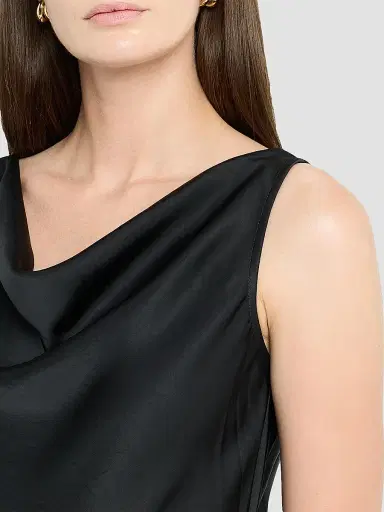 Lapointe Women's Satin Belted Midi-Dress - Black - Size 14 | Thumbnail 5