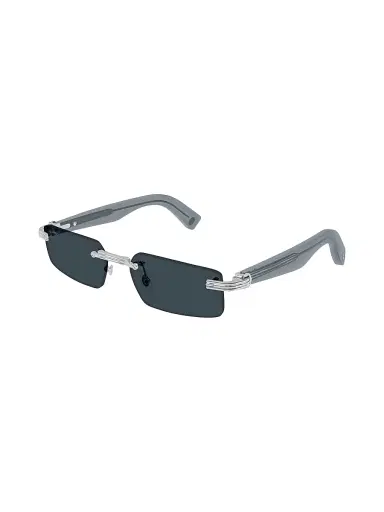 Cartier Men's Première De 55MM Rectangular Sunglasses - Silver Black | Thumbnail 1 Cartier Men's Première De 55MM Rectangular Sunglasses - Silver Black | Thumbnail 1