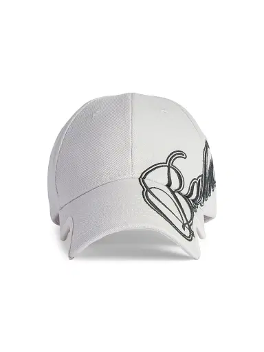 Balenciaga Men's Cursive Cap - Dirty White - Size Medium | Thumbnail 2 Balenciaga Men's Cursive Cap - Dirty White - Size Medium | Thumbnail 2