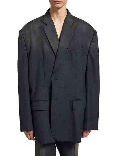 Balenciaga Men's Faded Tailored Large Fit Jacket - Anthracite | Thumbnail 3