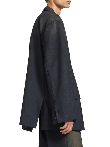 Balenciaga Men's Faded Tailored Large Fit Jacket - Anthracite | Thumbnail 4