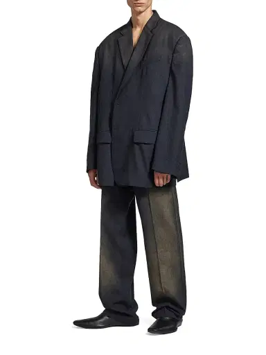 Balenciaga Men's Faded Tailored Large Fit Jacket - Anthracite | Thumbnail 6