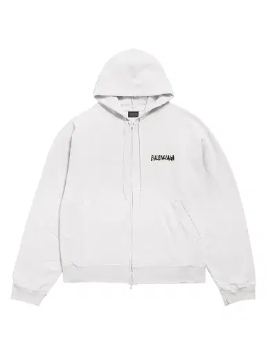 Balenciaga Men's Masking Tape Oversized Zip-Up Hoodie - Dirty White - Size XL | Thumbnail 1 Balenciaga Men's Masking Tape Oversized Zip-Up Hoodie - Dirty White - Size XL | Thumbnail 1