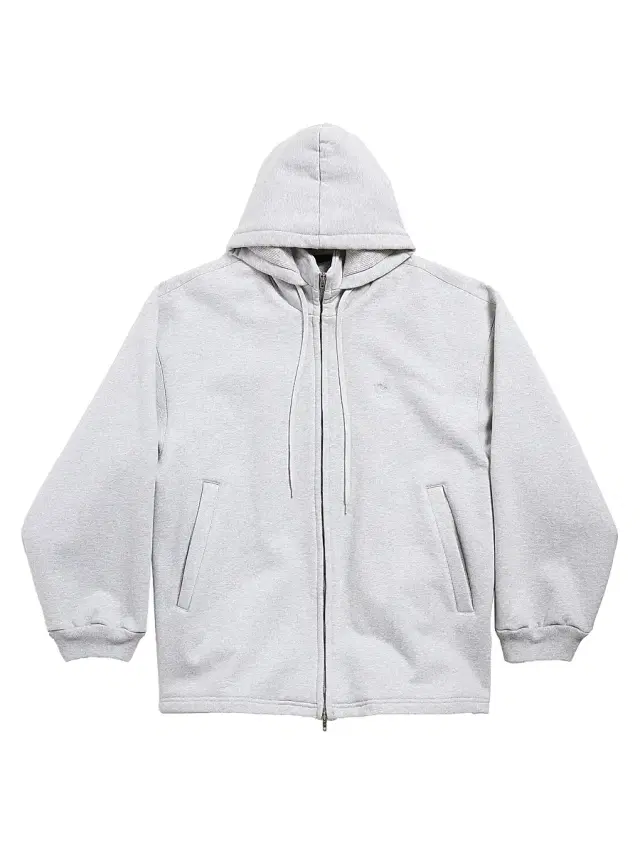 Balenciaga Men's Lion Outerwear Zip-Up Hoodie - Light Heather Grey