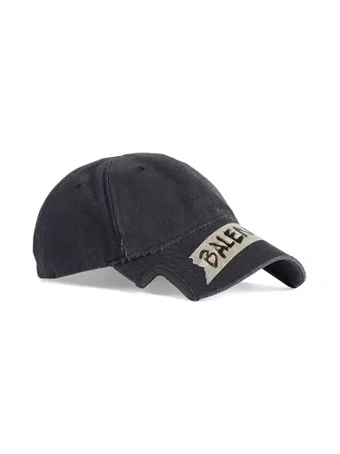 Balenciaga Men's Masking Tape Cap - Faded Black - Size Large | Thumbnail 2 Balenciaga Men's Masking Tape Cap - Faded Black - Size Large | Thumbnail 2