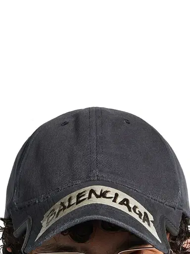 Balenciaga Men's Masking Tape Cap - Faded Black - Size Large | Thumbnail 5 Balenciaga Men's Masking Tape Cap - Faded Black - Size Large | Thumbnail 5