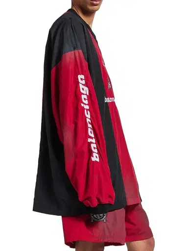 Balenciaga Men's Outerwear Long Sleeve T-Shirt - Lipstick Red Black - Size Large | Thumbnail 5 Balenciaga Men's Outerwear Long Sleeve T-Shirt - Lipstick Red Black - Size Large | Thumbnail 5