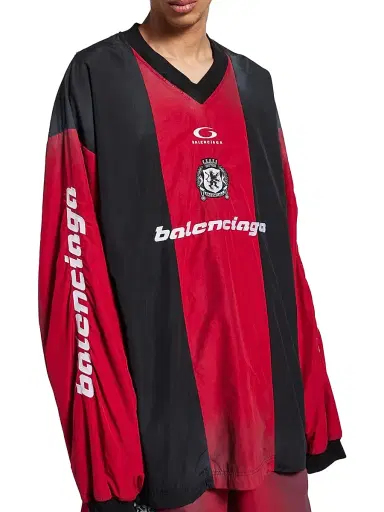 Balenciaga Men's Outerwear Long Sleeve T-Shirt - Lipstick Red Black - Size Large | Thumbnail 6 Balenciaga Men's Outerwear Long Sleeve T-Shirt - Lipstick Red Black - Size Large | Thumbnail 6