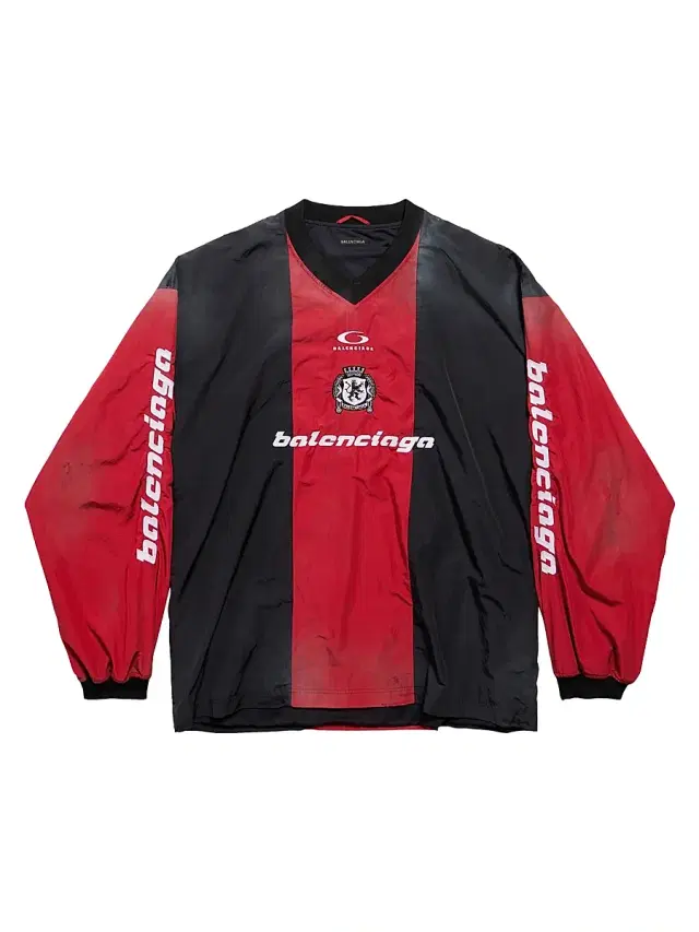 Balenciaga Men's Outerwear Long Sleeve T-Shirt - Lipstick Red Black