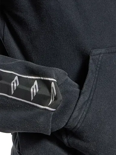 Balenciaga Men's Stripe Patched Hood Zip-Up Hoodie - Faded Black Grey - Size XL | Thumbnail 6 Balenciaga Men's Stripe Patched Hood Zip-Up Hoodie - Faded Black Grey - Size XL | Thumbnail 6