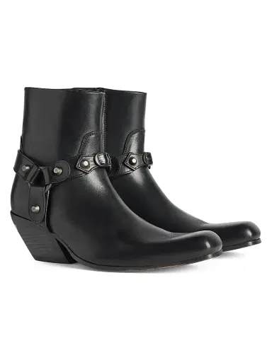Balenciaga Women's Memphis Booties with Harness - Black - Size 11 | Thumbnail 2