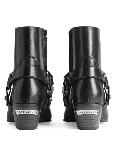 Balenciaga Women's Memphis Booties with Harness - Black - Size 11 | Thumbnail 4