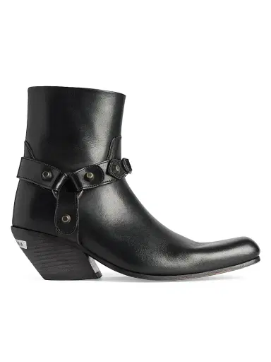 Balenciaga Women's Memphis Booties with Harness - Black - Size 11 | Thumbnail 1