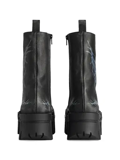 Balenciaga Men's Bulldozer Lace-Up Booties - Black - Size 13 | Thumbnail 4