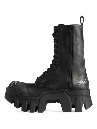 Balenciaga Men's Bulldozer Lace-Up Booties - Black - Size 13 | Thumbnail 5