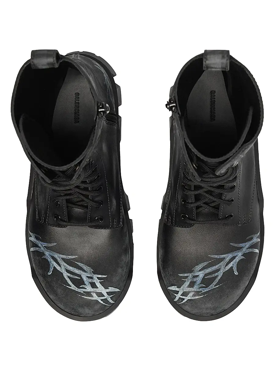 Balenciaga Men's Bulldozer Lace-Up Booties - Black - Size 13 | Thumbnail 6