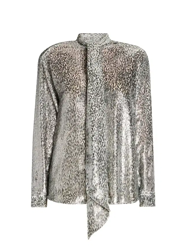 Women's Fil Coupe Leopard-Print Shirt - Silver