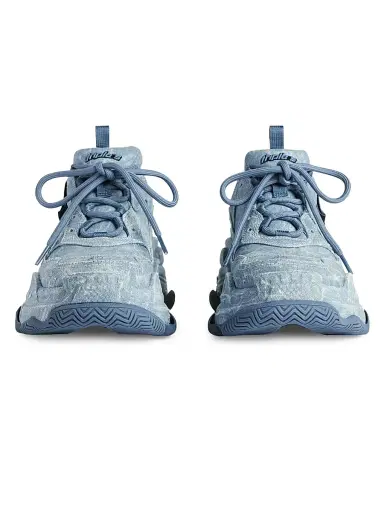 Balenciaga Men's Triple S Canvas Sneakers - Blue - Size 12 | Thumbnail 3
