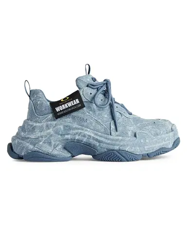 Balenciaga Men's Triple S Canvas Sneakers - Blue - Size 12 | Thumbnail 1