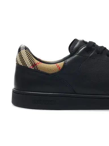 Burberry Men's Set Check-Trim Leather Low-Top Sneakers | Thumbnail 6 Burberry Men's Set Check-Trim Leather Low-Top Sneakers | Thumbnail 6