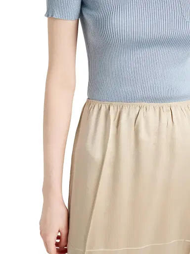 Prada Women's Silk Crew-Neck Sweater - Blue | Thumbnail 5 Prada Women's Silk Crew-Neck Sweater - Blue | Thumbnail 5