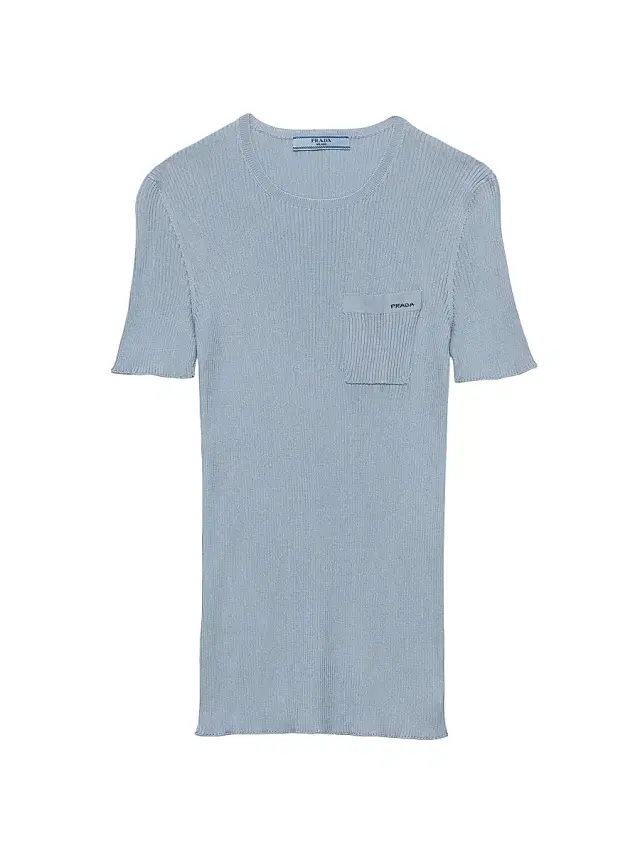 Women's Silk Crew-Neck Sweater - Blue