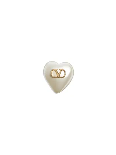 Valentino Garavani Women's VLogo Signature Metal and Pearl Earrings - Gold Cream | Thumbnail 5 Valentino Garavani Women's VLogo Signature Metal and Pearl Earrings - Gold Cream | Thumbnail 5