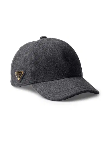 Prada Women's Loden Fabric Baseball Cap - Grey | Thumbnail 1