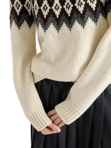 Prada Women's Cashmere and Wool Turtleneck Sweater - Beige Khaki | Thumbnail 6 Prada Women's Cashmere and Wool Turtleneck Sweater - Beige Khaki | Thumbnail 6