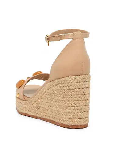 Gianvito Rossi Women's 70MM Embellished Leather & Raffia Platform Wedge Sandals - Sand - Size 11 | Thumbnail 3 Gianvito Rossi Women's 70MM Embellished Leather & Raffia Platform Wedge Sandals - Sand - Size 11 | Thumbnail 3