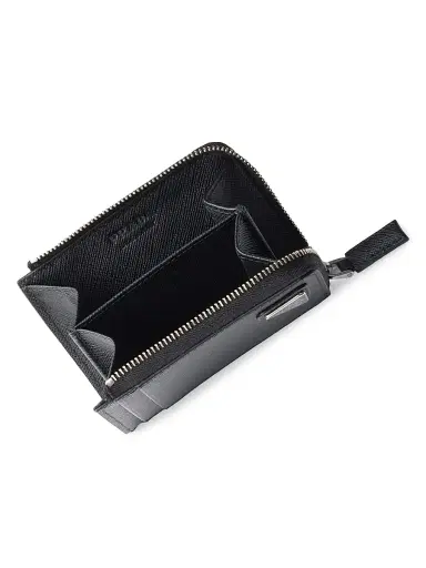 Prada Men's Saffiano Leather Card Holder - Black | Thumbnail 2