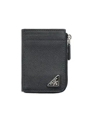 Prada Men's Saffiano Leather Card Holder - Black | Thumbnail 1
