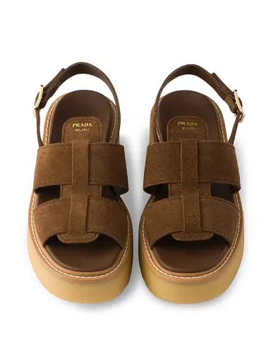 Prada Women's Suede Sandals - Brown - Size 11 | Thumbnail 2 Prada Women's Suede Sandals - Brown - Size 11 | Thumbnail 2