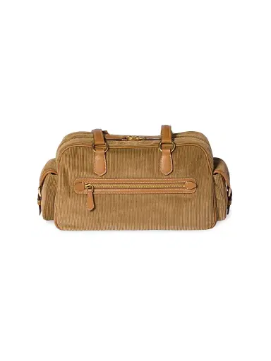 Miu Miu Women's Corduroy Pocket Top Handle Bag - Brown | Thumbnail 5
