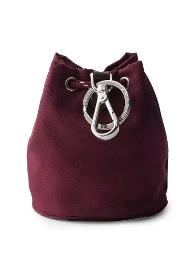 Prada Men's Mini Icon Re-Nylon Keychain Charm - Dark Red | Thumbnail 2 Prada Men's Mini Icon Re-Nylon Keychain Charm - Dark Red | Thumbnail 2