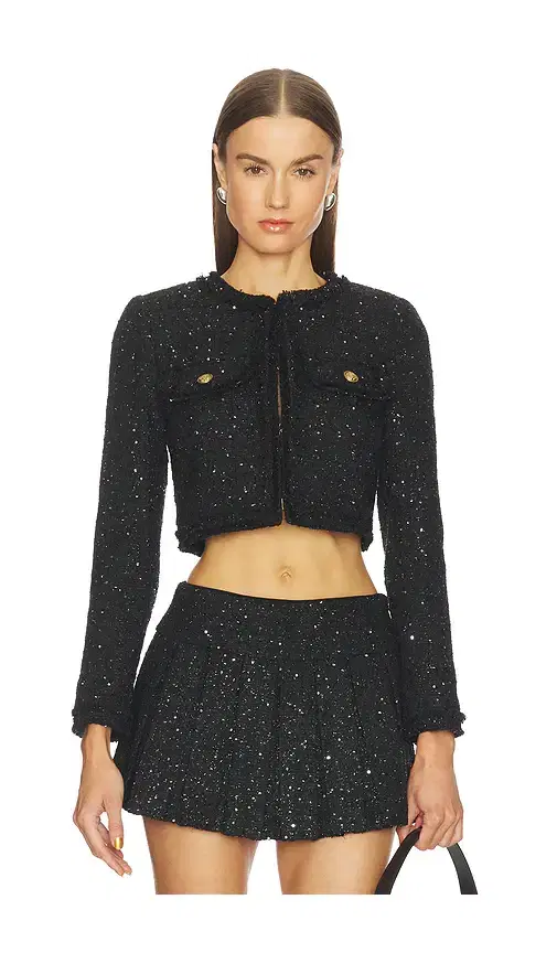 Alice + Olivia Alice + Olivia Dumont Tweed Boxy Jacket