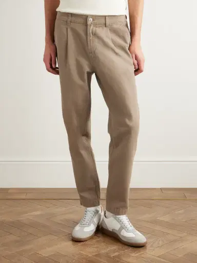 MR P. Daniel Tapered Pleated Organic Cotton-Canvas Trousers - Men | Thumbnail 3 MR P. Daniel Tapered Pleated Organic Cotton-Canvas Trousers - Men | Thumbnail 3