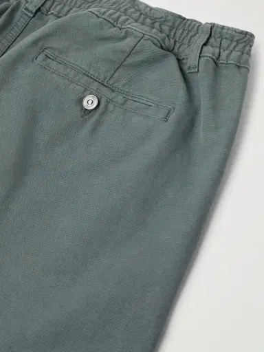 MR P. Daniel Tapered Pleated Organic Cotton-Canvas Trousers - Men | Thumbnail 5