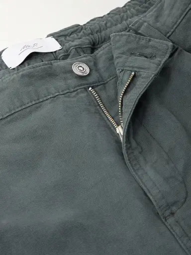 MR P. Daniel Tapered Pleated Organic Cotton-Canvas Trousers - Men | Thumbnail 6