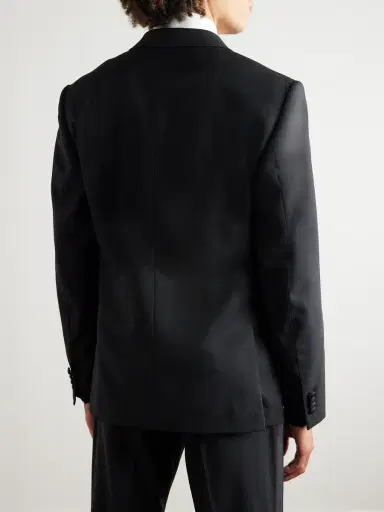 MR P. Double-Breasted Slim-Fit Satin-Trimmed Virgin Wool-Twill Tuxedo Jacket - Men | Thumbnail 3