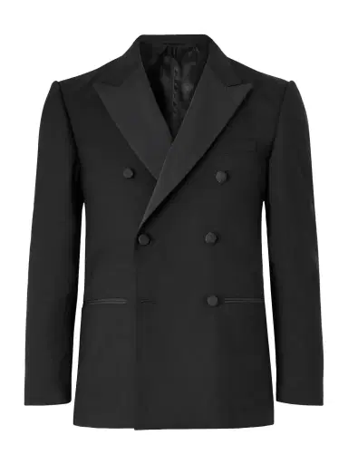 MR P. Double-Breasted Slim-Fit Satin-Trimmed Virgin Wool-Twill Tuxedo Jacket - Men | Thumbnail 1