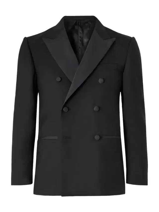 MR P. Double-Breasted Slim-Fit Satin-Trimmed Virgin Wool-Twill Tuxedo Jacket - Men