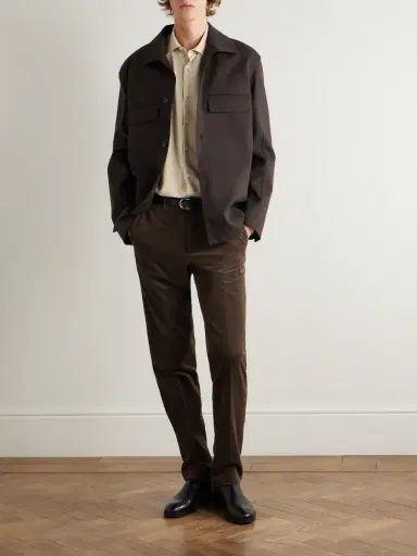 Zegna Slim-Fit Cotton-Blend Corduroy Trousers - Men | Thumbnail 2